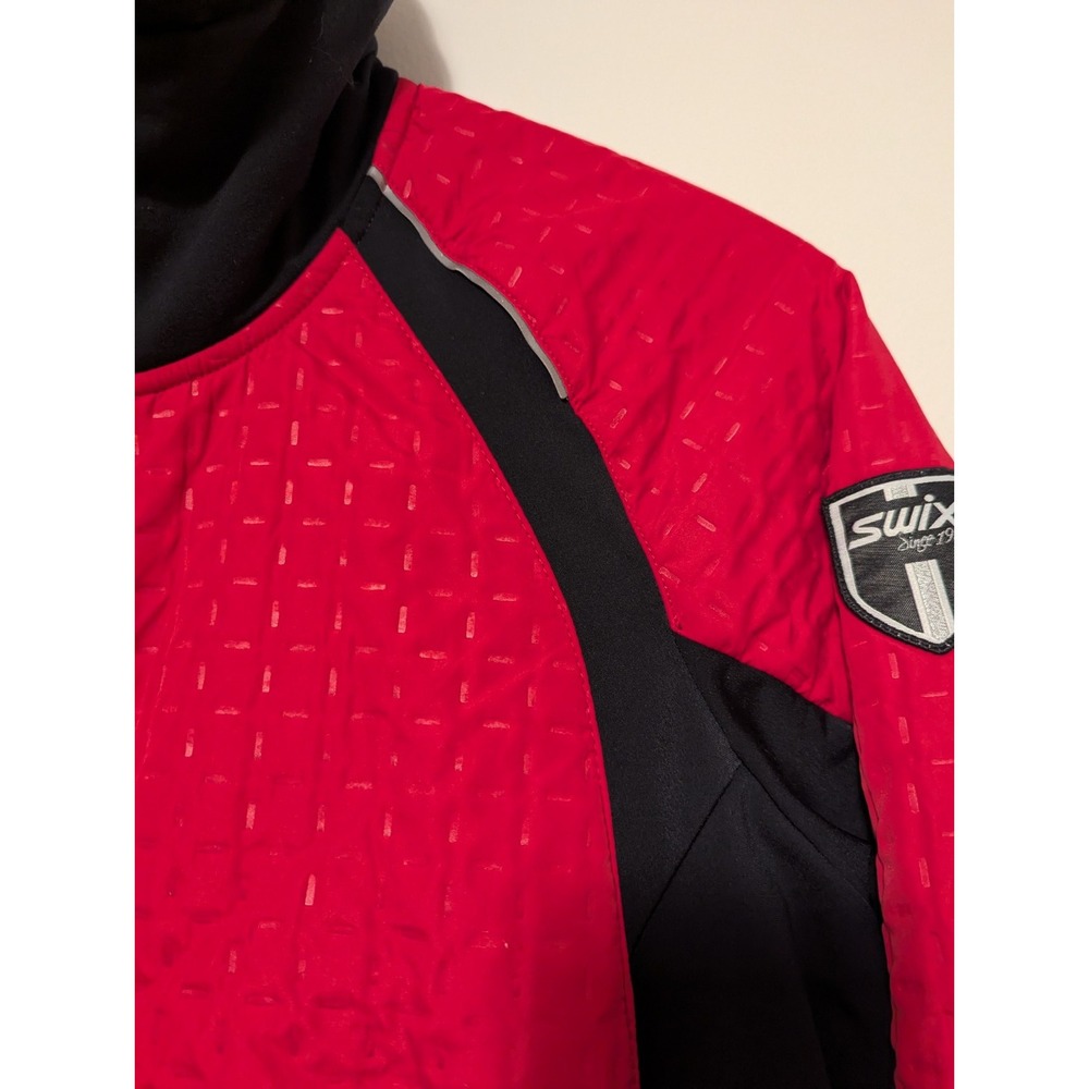 Swix Quilted Softshell Jacket Womens Large Pink Full Zip Reflective Winter Ski - Picture 3 of 13